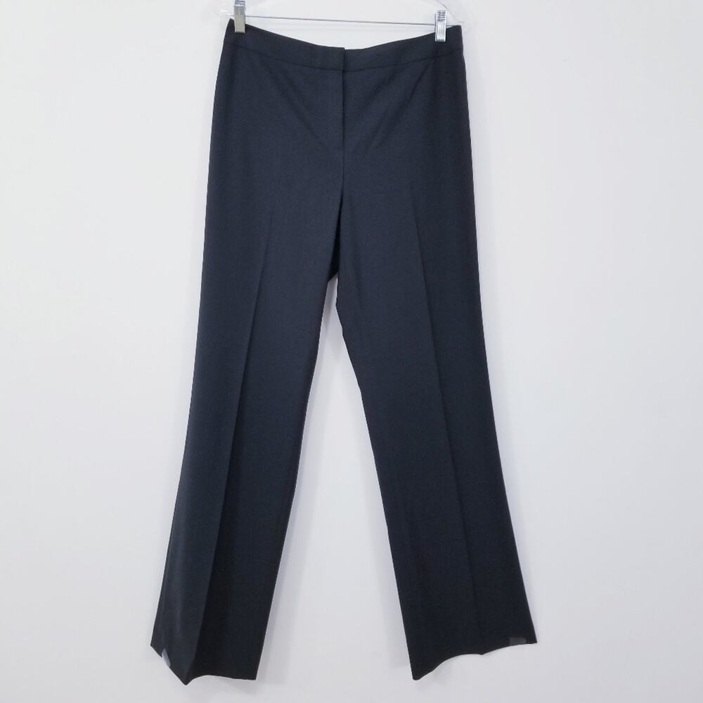 Lafayette 148 New York Menswear Virgin Wool Trouser High Rise Straight Leg Pants
